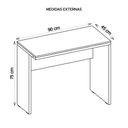 Ver imagem 5 de Mesa Com Gaveteiro Escritório 90 Cm Marrom Studio Caemmun