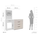 Ver imagem 3 de Cômoda Penteadeira Madri 4 Gavetas c/ Espelho 149x160cm Creme/Branco 250806