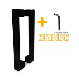 Puxador Em Alumínio Reto 20cm Preto Portas de Madeira Vidro - 2