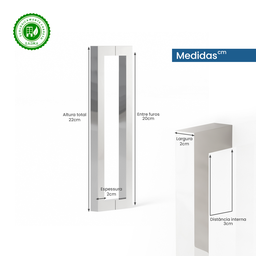 Puxador Box Banheiro Aço Inox Polido 20cm Linha Premium - 3