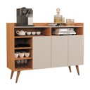Ver imagem 2 de Armário Balcão Buffet Aparador Retrô 3 Portas Celta Nature/off White