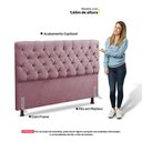Ver imagem 3 de Cabeceira Cama Box Casal Queen Size Lylla 160cm Capitonê com Frame Veludo Rosê - Desk Design