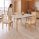 Ver imagem 5 de Conjunto Sala de Jantar Mesa 160x90cm Madeira e MDF com Vidro e 4 Cadeiras Madeira Maciça Londres