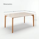Ver imagem 3 de Conjunto Sala de Jantar Mesa 160x90cm Madeira e MDF com Vidro e 4 Cadeiras Madeira Maciça Londres