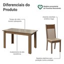 Ver imagem 4 de Conjunto Sala de Jantar Canela Mesa Tampo de Vidro 4 Cadeiras Rustic/Crema/Sintético Bege Madesa