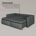 Ver imagem 5 de Sofá Cama Retrátil em Madeira Eucalipto e Veludo 230cm Uruguai