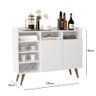 Buffet Aparador Retro Life Pés de Madeira - Branco - Móveis Germai - 2