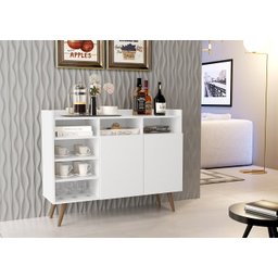 Buffet Aparador Retro Life Pés de Madeira - Branco - Móveis Germai - 1 Buffet Aparador Retro Life Pés de Madeira - Branco - Móveis Germai - 1