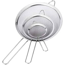 Kit Peneiras em aço inox 10, 12, 14 cm - Origina Line - Peneira Coador Inox Peneirinha Farinha Suco  - 1
