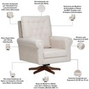 Ver imagem 4 de Poltrona de Amamentação com Balanço Giratória Encanto D02 Bouclê Off White C-200 - Lyam Decor