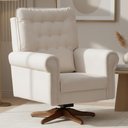 Ver imagem 2 de Poltrona de Amamentação com Balanço Giratória Encanto D02 Bouclê Off White C-200 - Lyam Decor