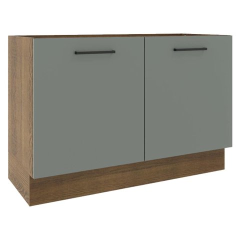 Balcão de Pia Madesa Agata 2 Portas Rustic/Cinza Cor:Rustic/Cinza