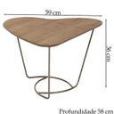 Ver imagem 4 de Mesa De Centro Organica Coraçao Amendoa Base Metal Cobre Nacc