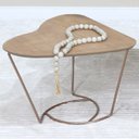 Ver imagem 2 de Mesa De Centro Organica Coraçao Amendoa Base Metal Cobre Nacc