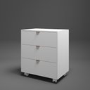 Ver imagem 7 de Gaveteiro Preto Multiuso Office Design 3 Gavetas Escritório Branco com Cobre