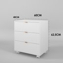 Ver imagem 4 de Gaveteiro Preto Multiuso Office Design 3 Gavetas Escritório Branco com Cobre