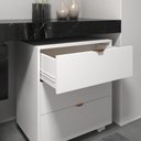 Ver imagem 3 de Gaveteiro Preto Multiuso Office Design 3 Gavetas Escritório Branco com Cobre