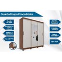 Ver imagem 2 de Guarda Roupas 3 Portas de Correr de (1 C- Espelho) e 4 Gavetas Búzios Avelã-Off White - Panan