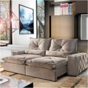 Ver imagem 1 de Sofá 4 Lugares Retrátil e Reclinável 2,50M Veludo Laguna Móveis Mix