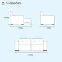 Ver imagem 3 de Sofá 4 Lugares Retrátil e Reclinável 2,50M Veludo Laguna Móveis Mix