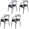 Kit 4 Cadeiras Allegra de Polipropileno Preta - 173 Dpp - 1
