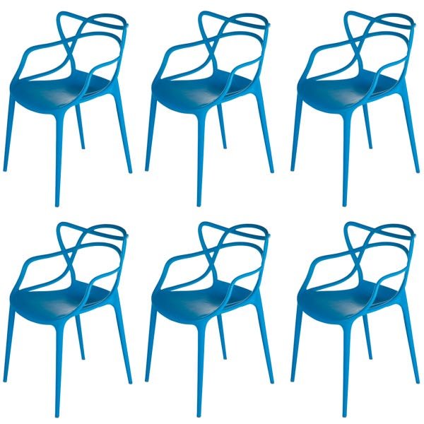 Kit 6 Cadeiras Allegra de Polipropileno Azul - 173 Dpp - 1