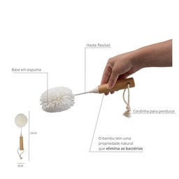 Escova de Bambu Oikos Flexível para Limpeza de Copos Off-white - 2