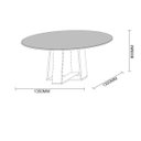 Ver imagem 3 de Mesa de Jantar para 6 Lugares 1,35M Tampo Redondo com Vidro Colado Isabela Imbuia Off White New