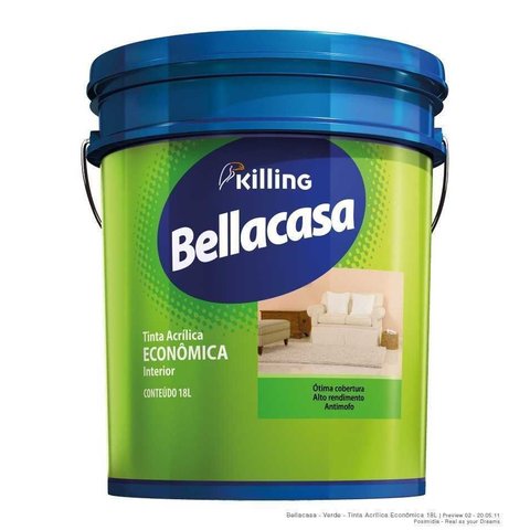 Tinta Acrilica Fosca Economica 16lt Branco - Bellacasa