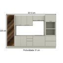 Ver imagem 2 de Cozinha Completa Fineze 11 Portas 4 Gavetas com Vidro 100% MDF Areia Hp - Henn