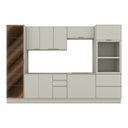 Ver imagem 1 de Cozinha Completa Fineze 11 Portas 4 Gavetas com Vidro 100% MDF Areia Hp - Henn