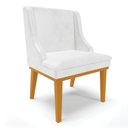 Ver imagem 1 de Cadeira de Jantar Liz Corano Branco Base Fixa Madeira Castanho - D’Rossi