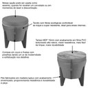 Ver imagem 4 de Puff com Baú Redondo Flex 50 Cm em Madeira Maciça Mesa Centro Tampo Rustico Sala Multiuso Azul