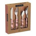 Ver imagem 5 de Faqueiro Tramontina Bliss com Lâminas em Aço Inox e Cabos de Polipropileno Rosa Pastel 16 Peças