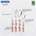 Ver imagem 3 de Faqueiro Tramontina Bliss com Lâminas em Aço Inox e Cabos de Polipropileno Rosa Pastel 16 Peças