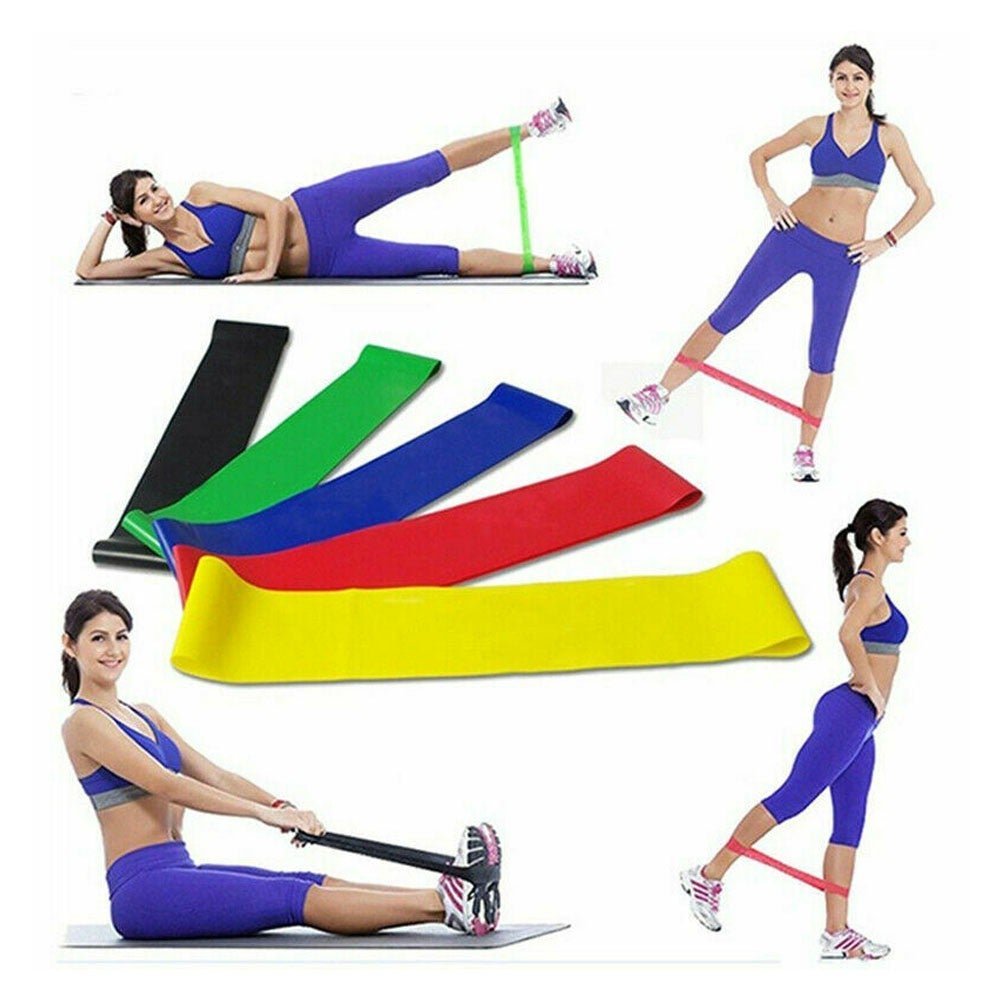 Kit 5 Faixas Elasticas Exercicios em Casa Extensor Mini Band Academia Yoga Pilates Fitness Crossfit - 7