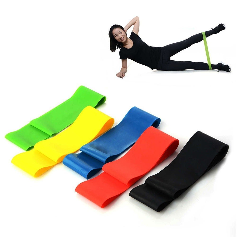 Kit 5 Faixas Elasticas Exercicios em Casa Extensor Mini Band Academia Yoga Pilates Fitness Crossfit