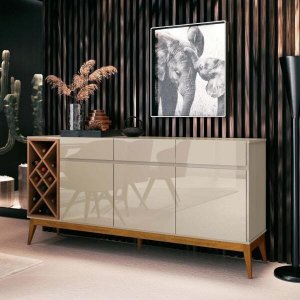 Buffet Aparador Passion com Adega Off White Cedro - Edn Móveis