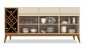 Ver imagem 2 de Buffet Aparador Passion com Adega Off White Cedro - Edn Móveis