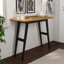 Ver imagem 3 de Aparador 9040 Hall Sala 90cm Tampo Mdf 30mm Freijo/pé Madeira Preto Ofertamo
