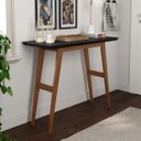 Ver imagem 3 de Aparador 9040 Hall Sala 90cm Tampo Mdf 30 Pés Madeira Preto/amadeirado Ofertamo
