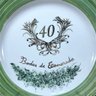 Prato Bodas De Esmeralda, 40 Anos De Casamento 25CM - 2