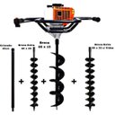 Ver imagem 1 de KIT Perfurador de Solo Vulcan VPS520-S Broca 80x15cm + Broca 80x25cm e 80x30cm + Extensão de 80cm