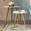 Ver imagem 3 de Conjunto 02 Mesas Laterais De Apoio Mdf Off White Cristal Dmad Off White Cristal