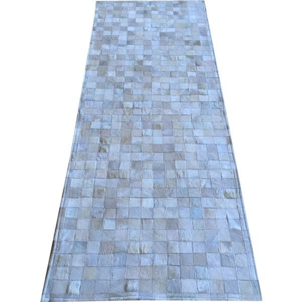 Tapete de Couro Passadeira Bege Claro 0,75x2,00 S/B Pç 5x5cm