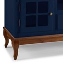 Ver imagem 3 de Conjunto Rack 60811 + Painel 50513 para Sala Pés Luiz Xv 1 Gaveta 2 Portas - Azul Petróleo/imbuia