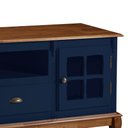 Ver imagem 4 de Conjunto Rack 60811 + Painel 50513 para Sala Pés Luiz Xv 1 Gaveta 2 Portas - Azul Petróleo/imbuia