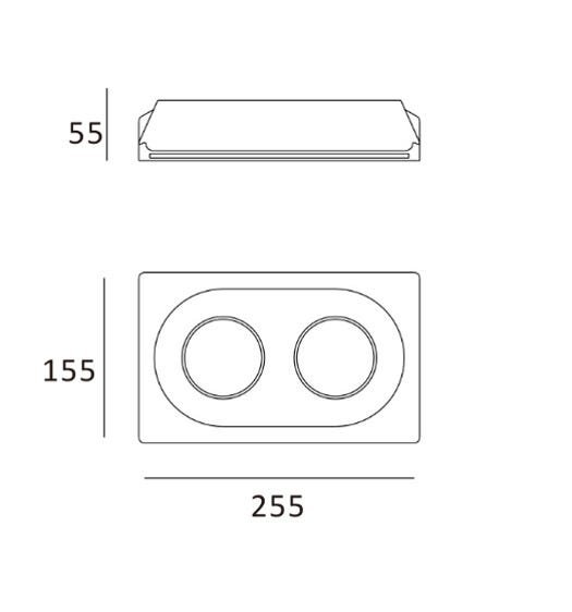 Embutido Invisible em Gesso para 2xe27 Modelo Dimlux - 4