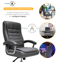 Ver imagem 4 de Kit 2 Cadeiras de Escritório Presidente Big com 42 Molas Ensacadas Pillow Top Giratória Cinza
