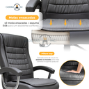 Ver imagem 2 de Kit 2 Cadeiras de Escritório Presidente Big com 42 Molas Ensacadas Pillow Top Giratória Cinza